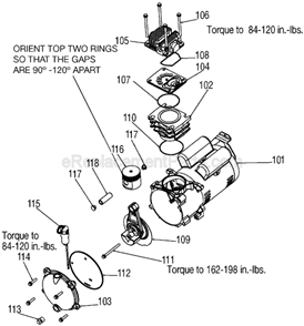 Page B Diagram and Parts List for C3555 Type 1 Porter Cable Compressor